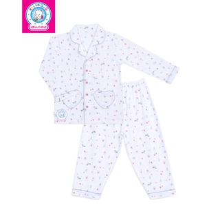 Bộ pyjamas bông dài bé gái 0263- HELLO BB