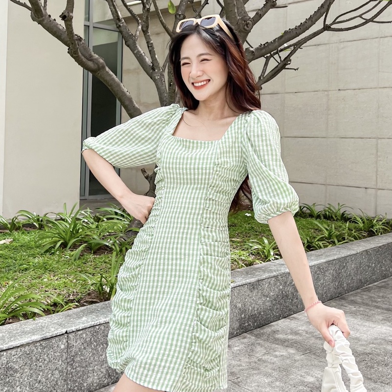 Đầm NANI - Đầm tay lửng cổ vuông