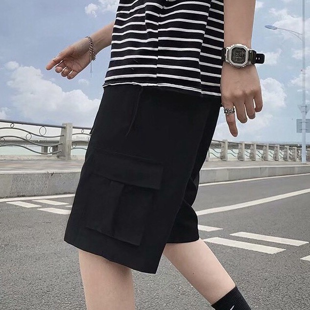 Quần short ngố kaki túi hộp unisex Trơn sooc nam nữ phong cách ulzzang QS07 BỎ SỈ