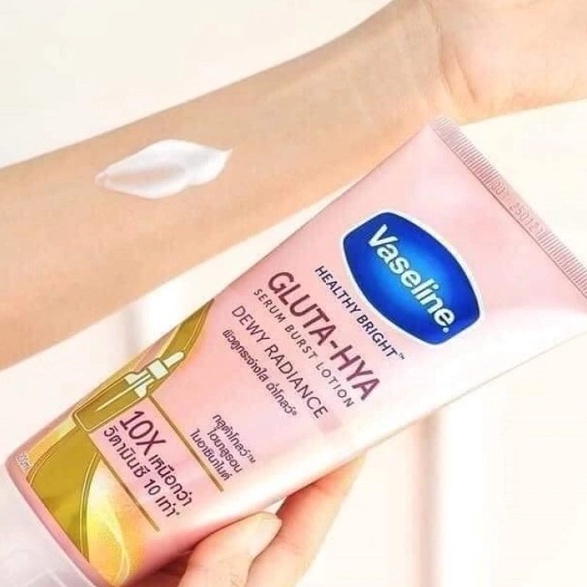 Sữa dưỡng thể trắng da, mờ thâm đều màu da Vaseline Healthy Bright Gluta-Hya Serum Burst 300ML