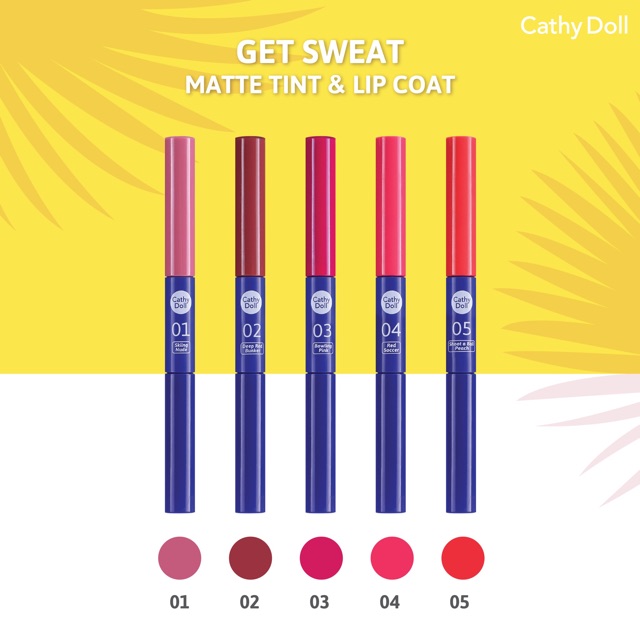 [Mã FMCGMALL - 8% đơn 250K] Son Cathy Doll Get Sweat Matte Tint & Lip Coat 2.4g+2.5g