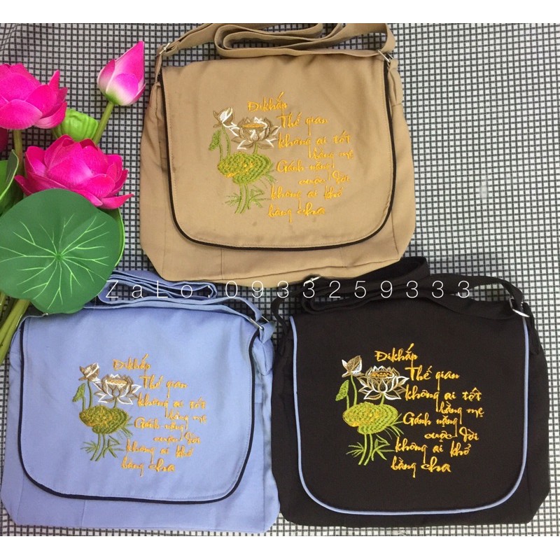 Túi Trung Thêu Thư Pháp # Bị # Túi Đi Chùa