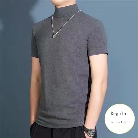 Áo Thun Tay Ngắn Mỏng Cổ Cao Thời Trang Thu Đông Cho Nam