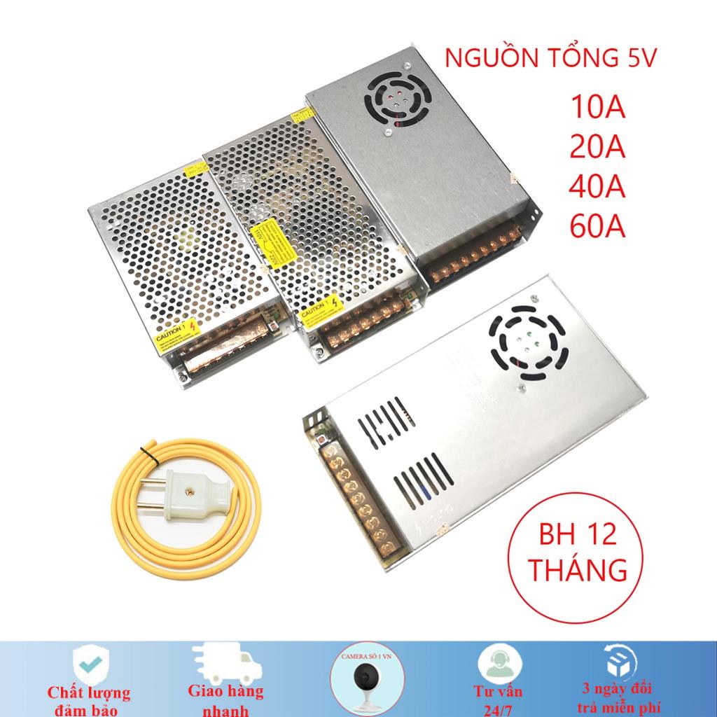 Nguồn tổ ong, nguồn tổng, nguồn 5V 60A/40A/20A/10A dùng cho led, động cơ, thiết bị điện 5V loại tốt