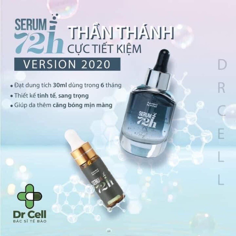 Serum Truyền Trắng 72h Dr Cell, Dưỡng Trắng Da Nhanh Chóng, Cấp Ẩm, Ngăn Ngừa Lão Hóa