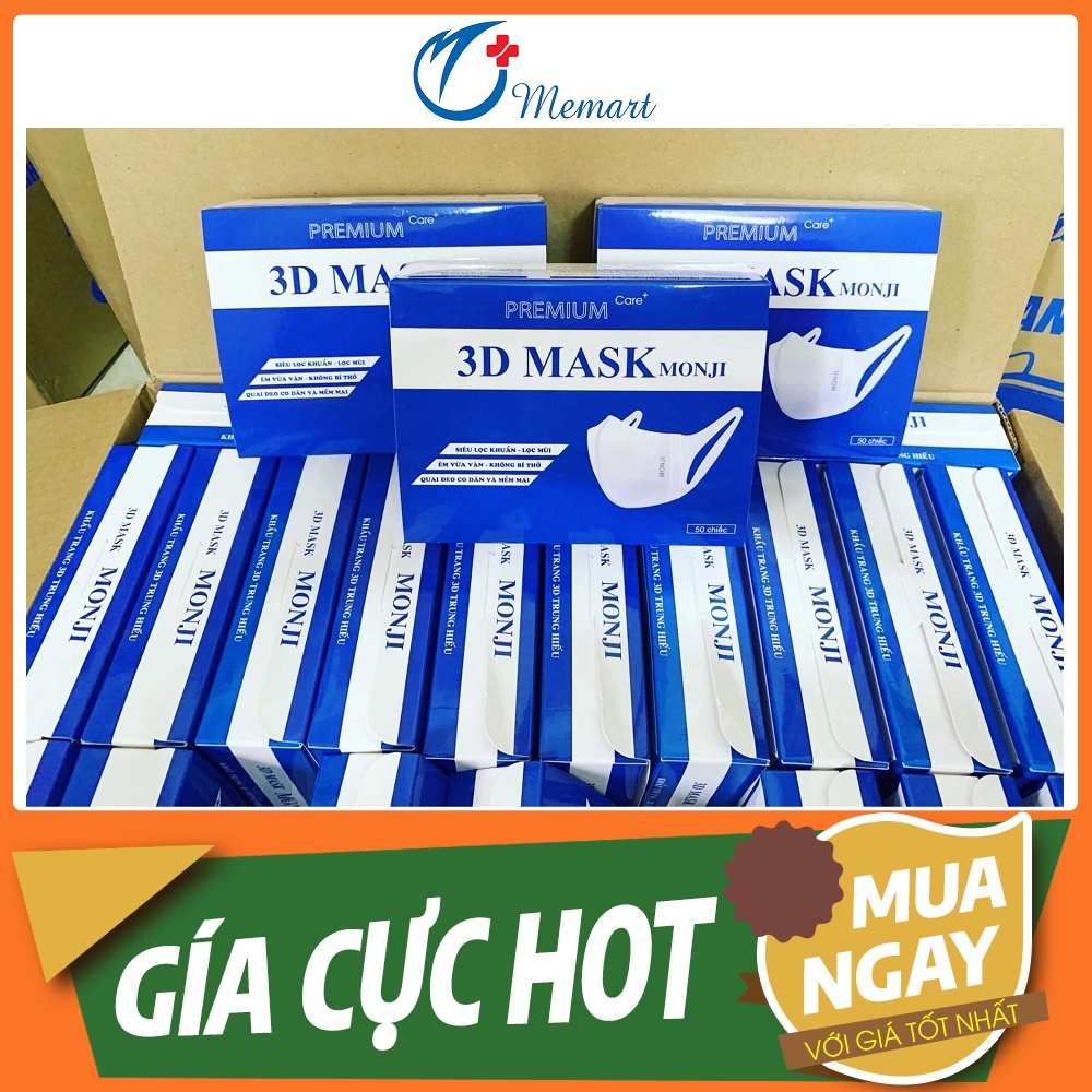 1 hộp 50 chiếc khẩu trang 3D Mask Monji kháng khuẩn