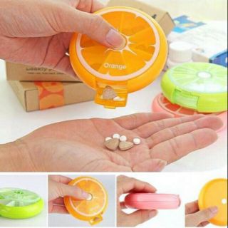 Hộp tròn chia thuốc tây cho bé hình trái cam tiện lợi