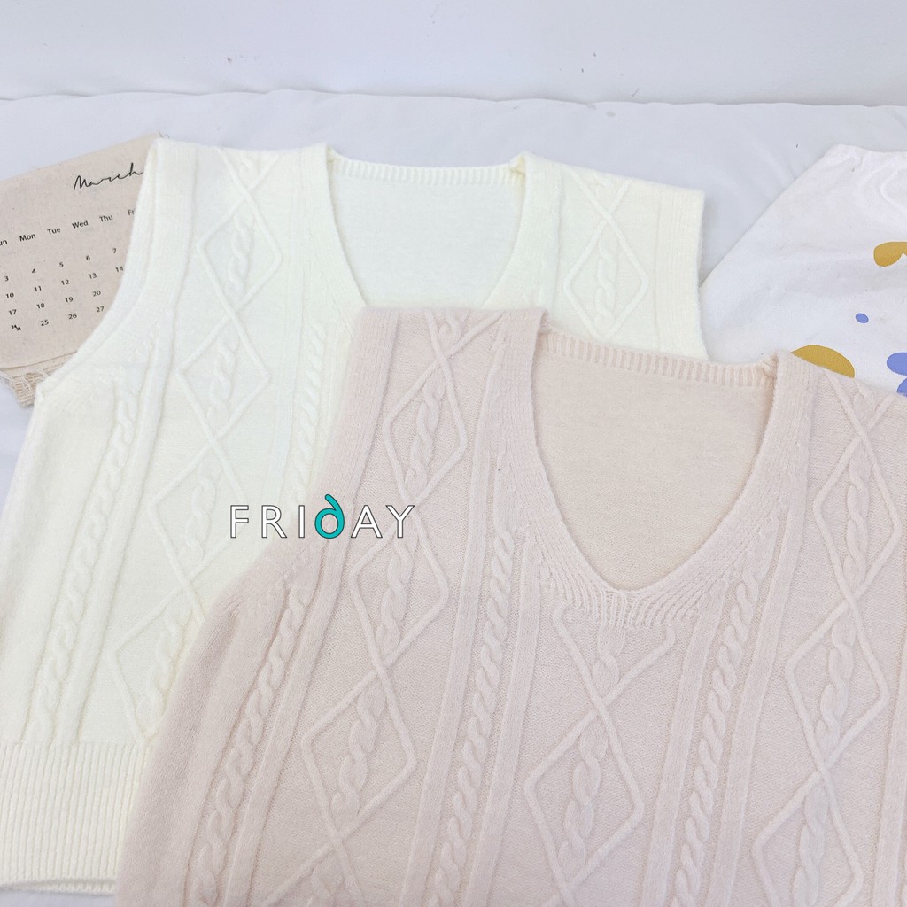 Áo len gile họa tiết xương cá dễ phối đồ phù hợp thời tiết mùa thu hàng thu mới 2021 Friday | BigBuy360 - bigbuy360.vn