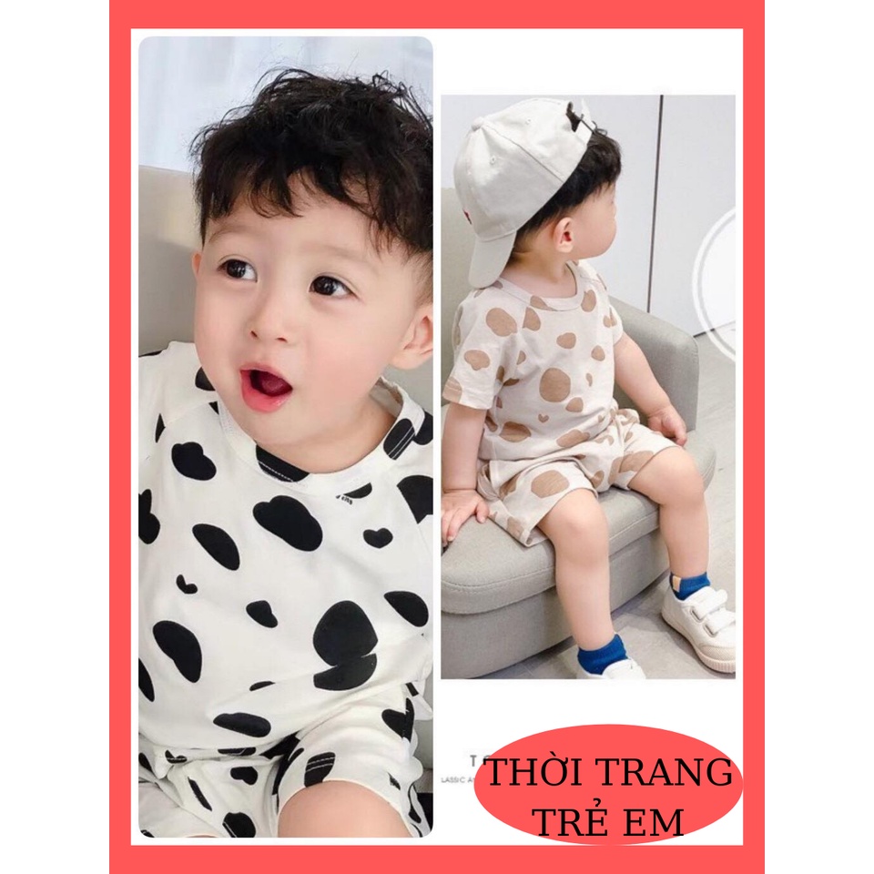 Quần áo cho bé ❤️FREESHIP❤️ bộ quần áo bé trai bé gái chất vải cotton hoai tiết màu sữa bò hot trend