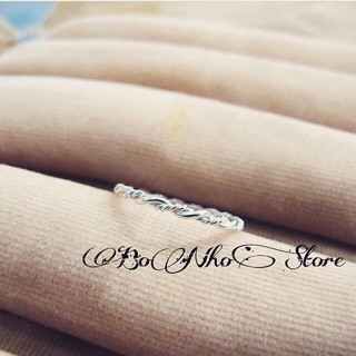 Nhẫn xoắn kép bạc 925