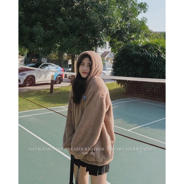 (Ảnh thật) Áo hoodie lông cừu thêu logo nhỏ the.sweaterweather TSW | BigBuy360 - bigbuy360.vn