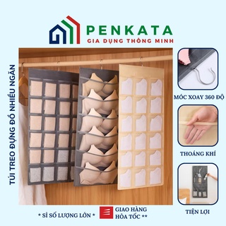 Túi đựng đồ lót, túi vải đựng đồ treo tường nhiều ngăn penkata 15tddl