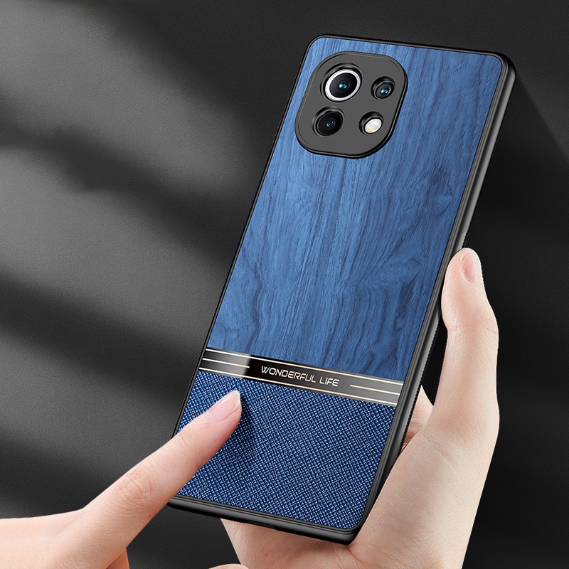 Ốp Điện Thoại Da Vân Gỗ Cho Xiaomi K40Pro K40s K50Pro 11 11Pro 11U 12 12Pro Redmi Note10 10Pro 11Pro 11 11T 11Tpro Note11TPro