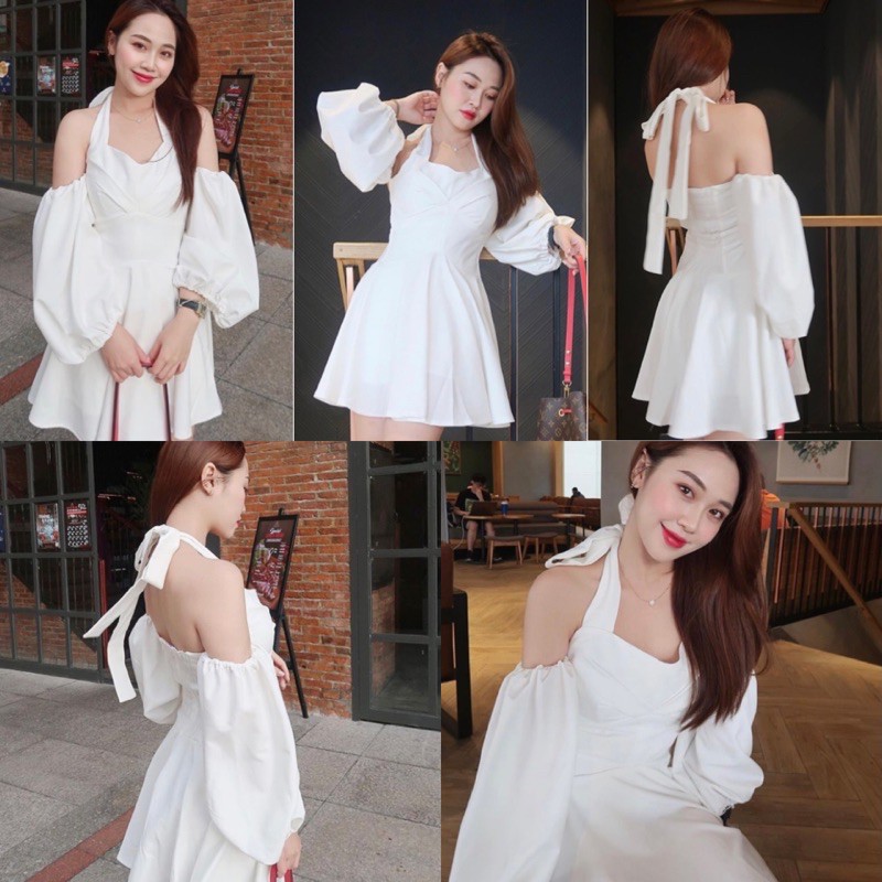 Đầm Xinh WELINA DRESS thiết kế búp tay bồng cột nơ tạo điểm nhấn sau lưng bo chun co giãn chất vải lụa dày dặn | BigBuy360 - bigbuy360.vn