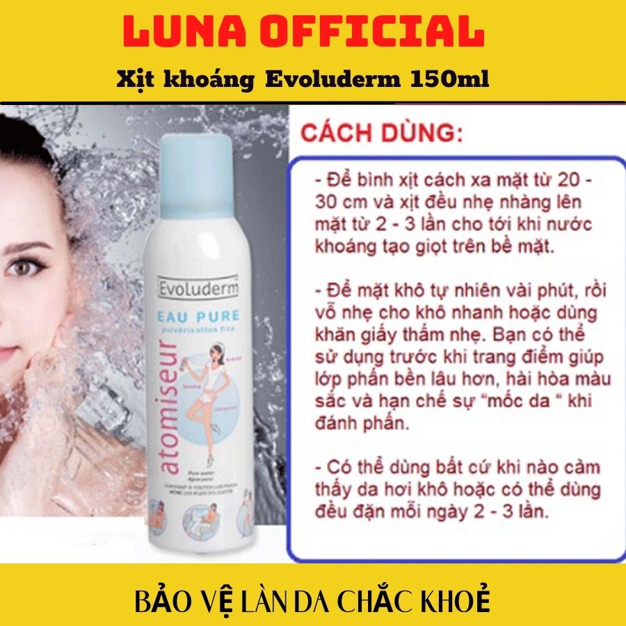 { Hot Trend !!! } Nước Xịt Khoáng Pháp Evoluderm 150ml