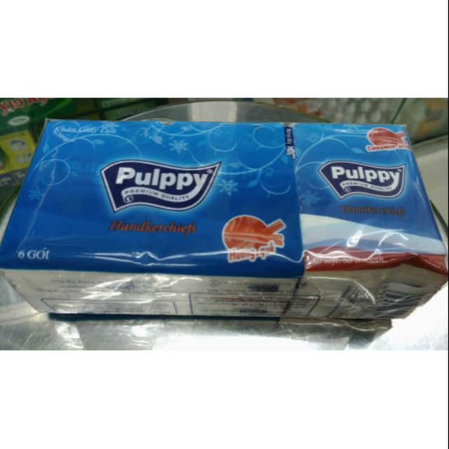 Khăn giấy lụa - PULPPY - hương quế - bịch 6 gói