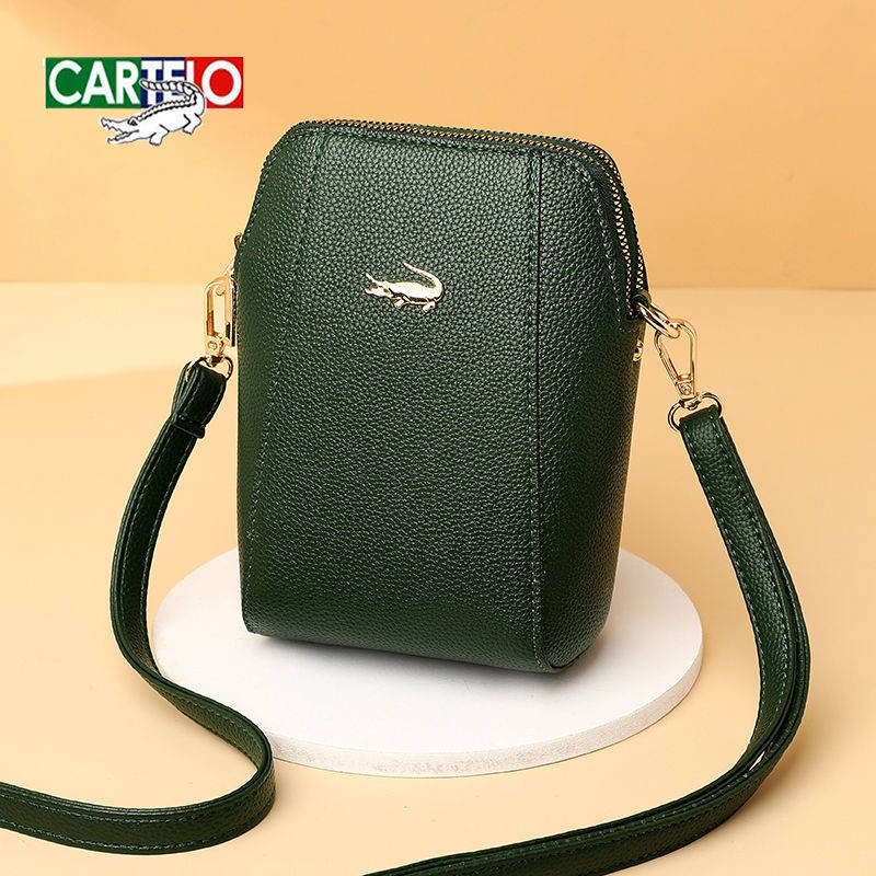 Túi Đeo Vai Nữ. Túi Đựng Điện Thoại Dáng Dọc Hai Lớp Họa Tiết Da Cá Sấu Thời Trang 2021 Cho Xe Hơi