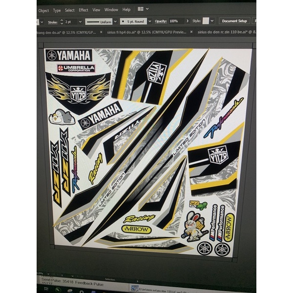 Tem sirius 110 Y11ZR vàng đen