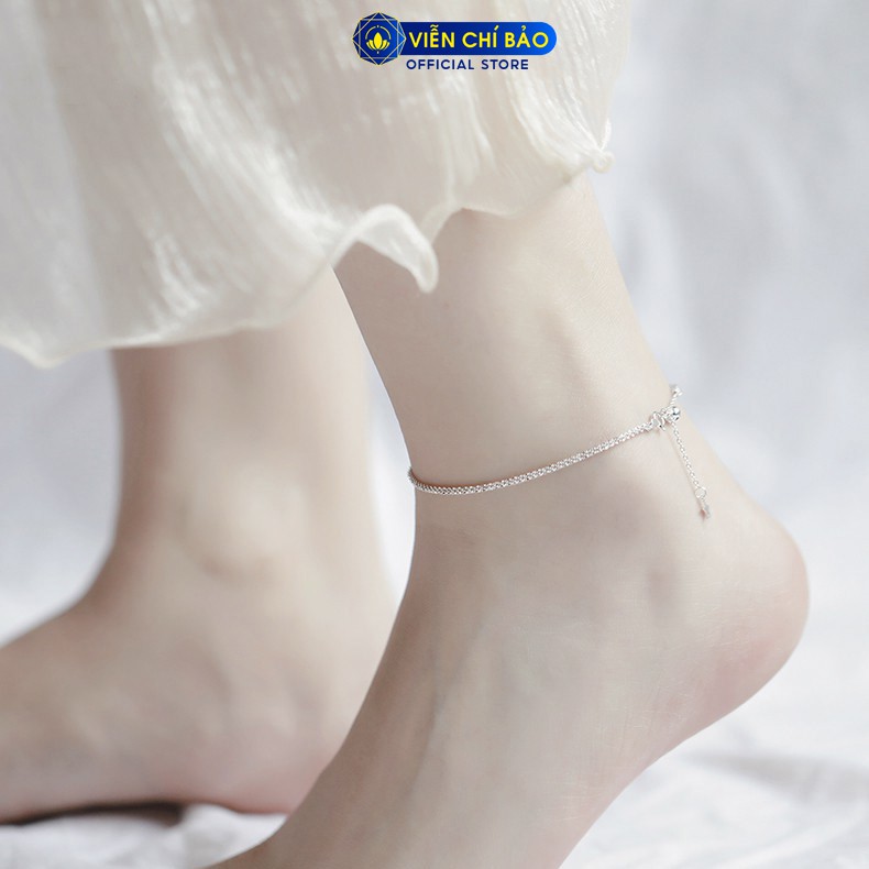 Lắc chân bạc nữ óng ánh chất liệu bạc 925 trẻ trung sang chảnh thương hiệu Viễn Chí Bảo L500107