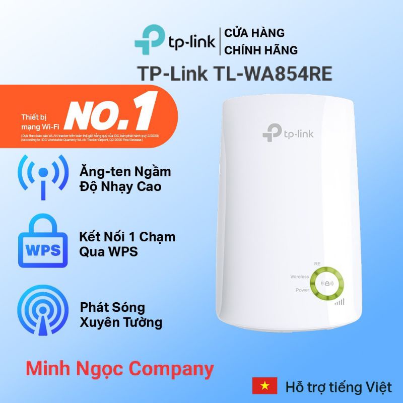 Bộ mở rộng sóng Wifi TP-Link TL-WA854RE chuẩn N 300Mbps - Hàng Chính Hãng