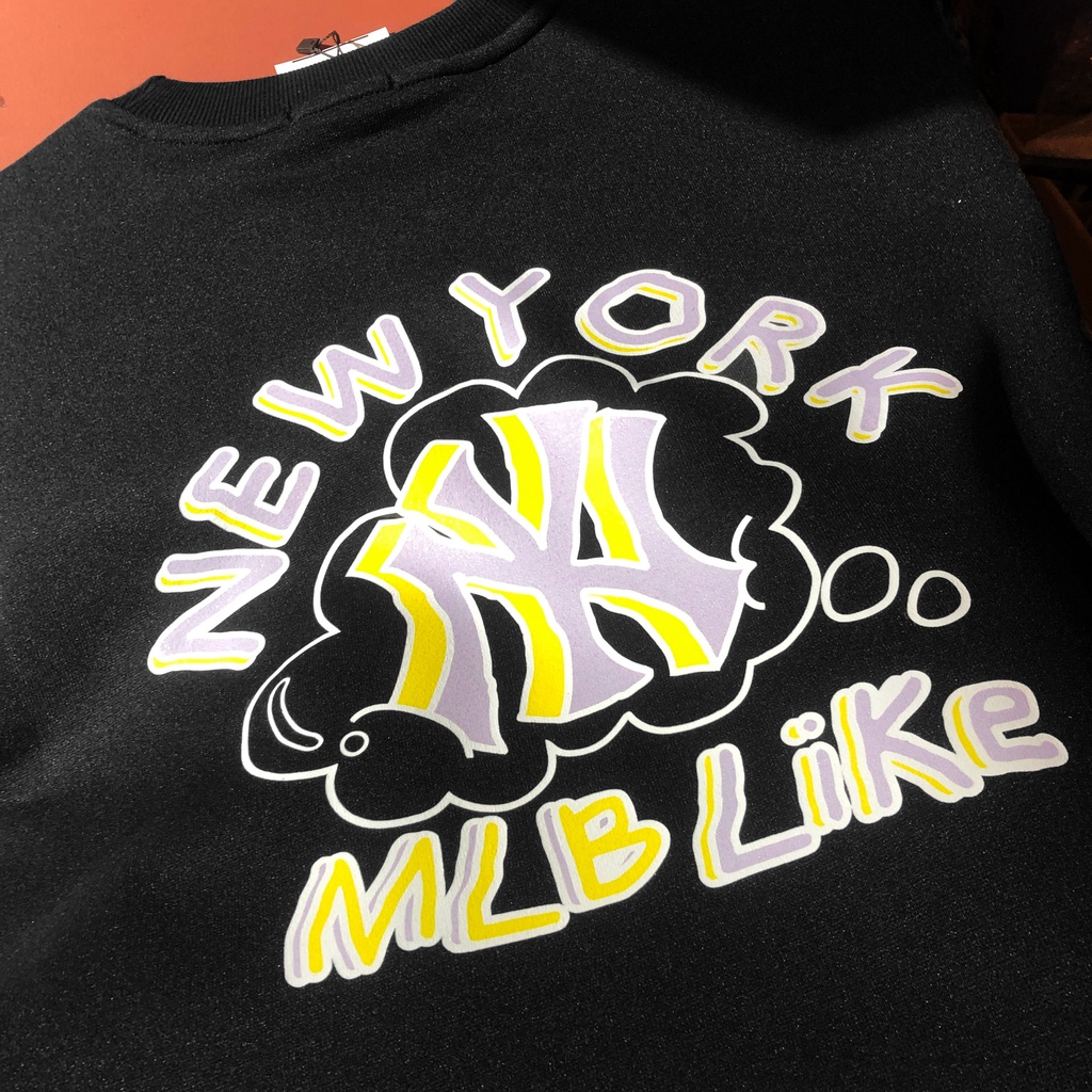 Áo sweater MLB NYC nỉ dài tay form rộng , phông dài tay unisex, Zoeclothing