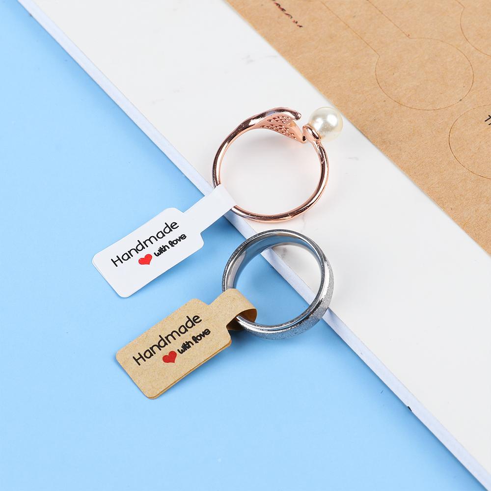 Set 100 Nhãn Dán Tự Dính In Chữ Thank You Dùng Trang Trí Trang Sức