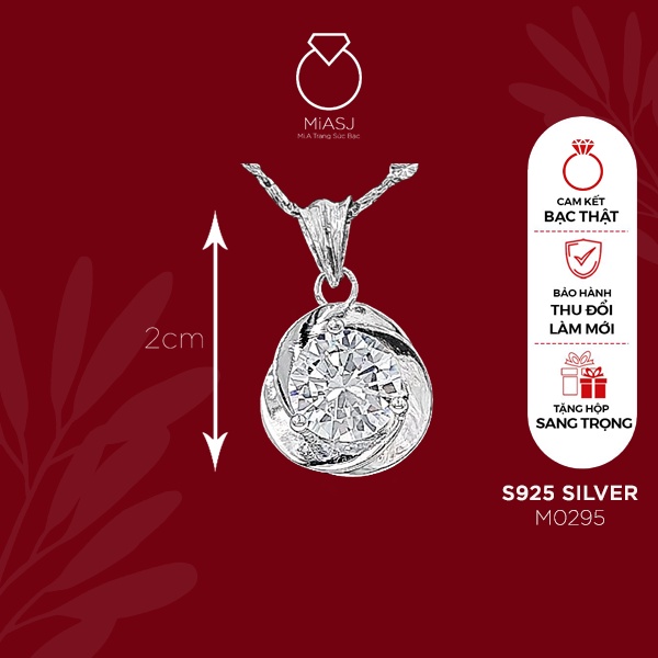 Mặt dây chuyền nữ Bạc Ý S925 MiASJ đính đá Cz nhiều kiểu dáng kích thước da dạng M5