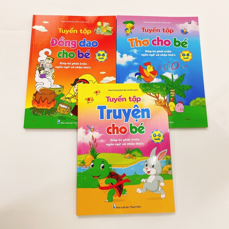 Sách - Combo Tuyển tập Đồng Dao Thơ Truyện cho bé 3 quyển quà tặng tô màu