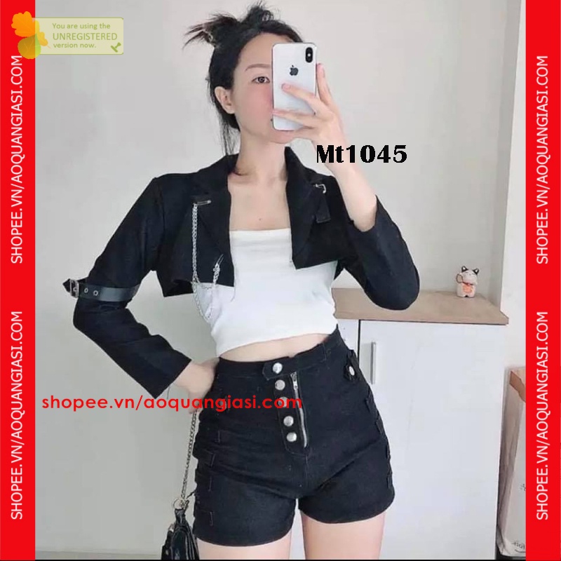 Quần Đùi Nữ Thời Trang Phối Nút Mt1045 sành điệu (size S, M, L dưới 54 kg)