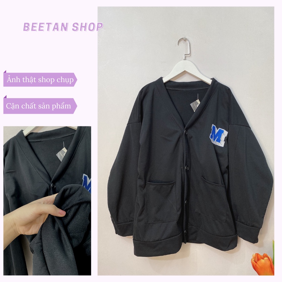 Áo Khoác Nữ Form Rộng Hàn Quốc - Áo Cardigan Nữ Nỉ Bông M Logo Missout AK02