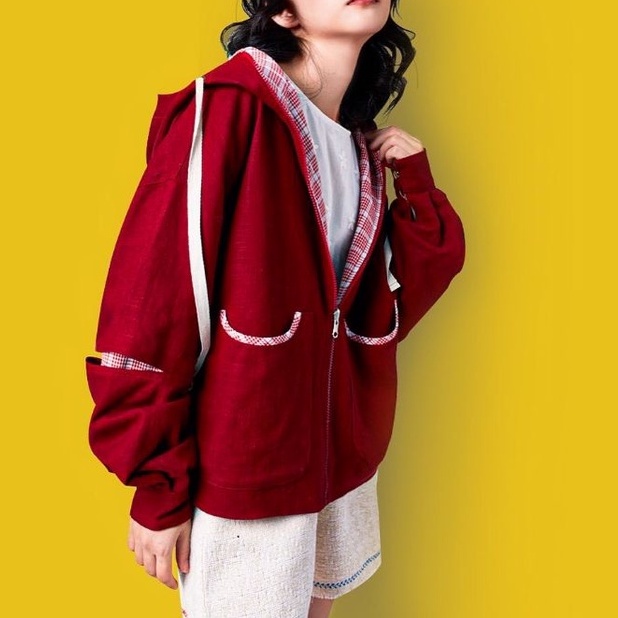 Áo Khoác Đi Nắng nữ 2 Mặt Form rộng, Tay dài, Nón rộng, Chất Liệu Cotton mix Linen Premium