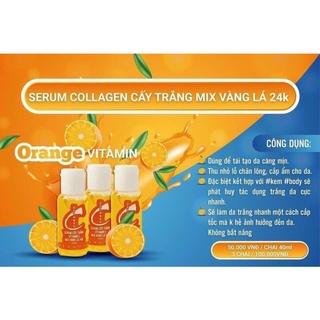 SERUM COLLAGEN CẤY TRẮNG MIX VÀNG LÁ 24k