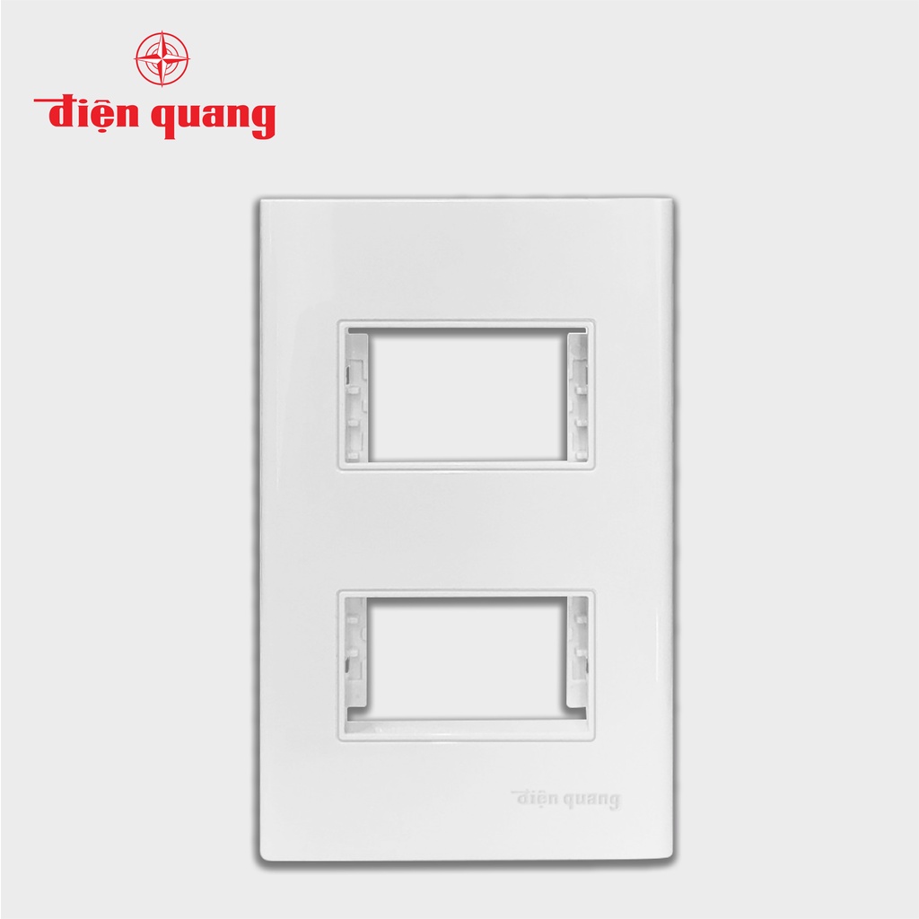 Mặt nạ 2 module âm tường Điện Quang ĐQ IW1 M2M W (màu trắng)
