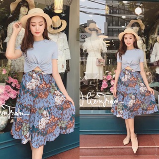 Áo croptop xoắn eo