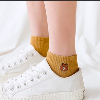 Vớ tất hàn quốc hình gấu brown dễ thương