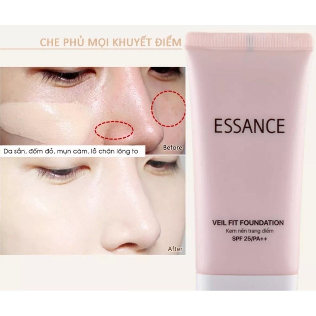 Kem che khuyết điểm Essance siêu mịn Veil Fit Foundation SPF25 PA++ 30g màu da tự nhiên 21 | BigBuy360 - bigbuy360.vn