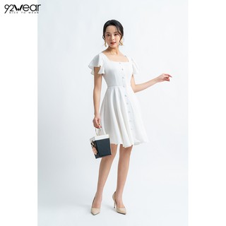Đầm xòe ngắn tay khuy trước tay xòe DEW0825 - 92WEAR