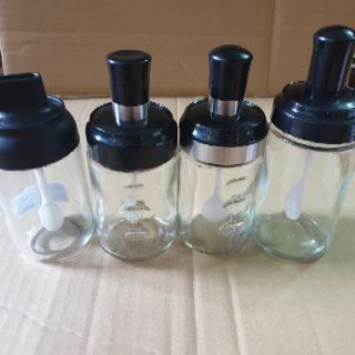 Bộ Lọ đựng gia vị , hũ gia vị thủy tinh kèm thìa, thìa khuấy (tách lẻ )