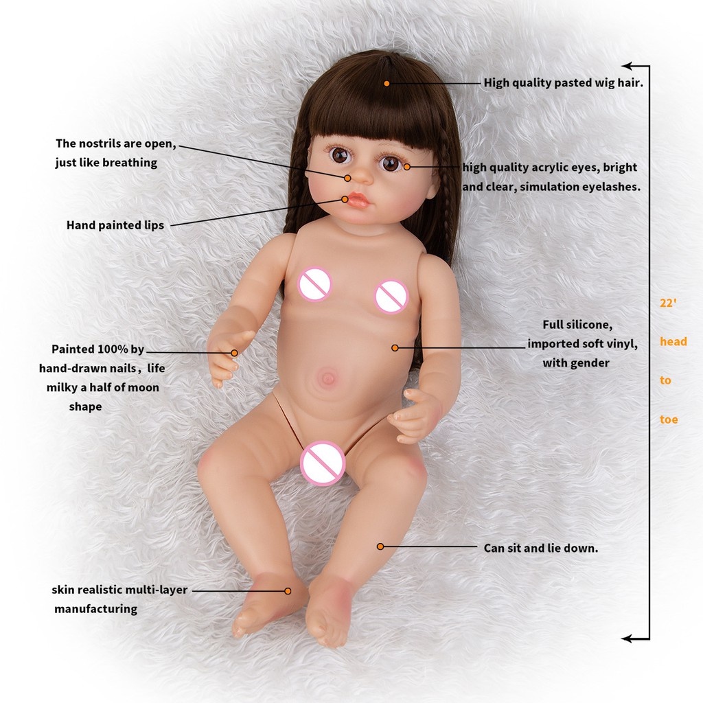 Búp Bê Tái Sinh KEIUMI Thân Nhựa Mềm _ Body Full Silicone Doll