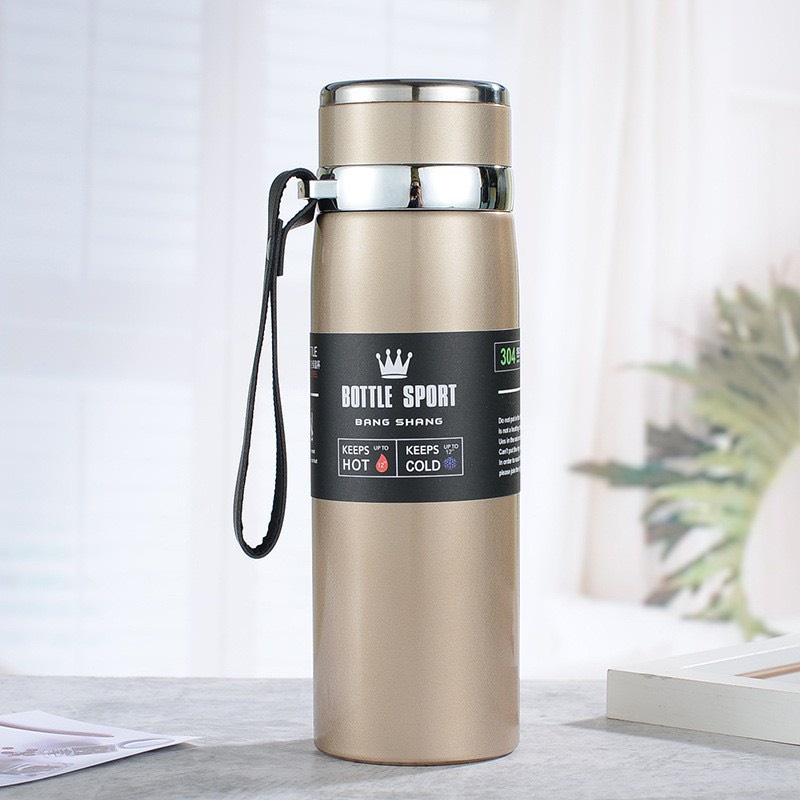 Bình giữ nhiệt 600ml-1000ml cao cấp inox 316  - Bình đựng nước giữ nhiệt tiện lợi có nắp gạn trà - B6