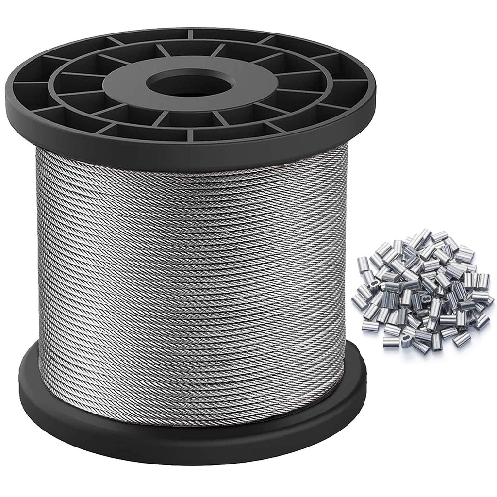 Dây cáp inox 304  dùng để làm dây phơi quần áo, dây phơi đồ, dây thép không gỉ - Cơ Khí Liên Sơn