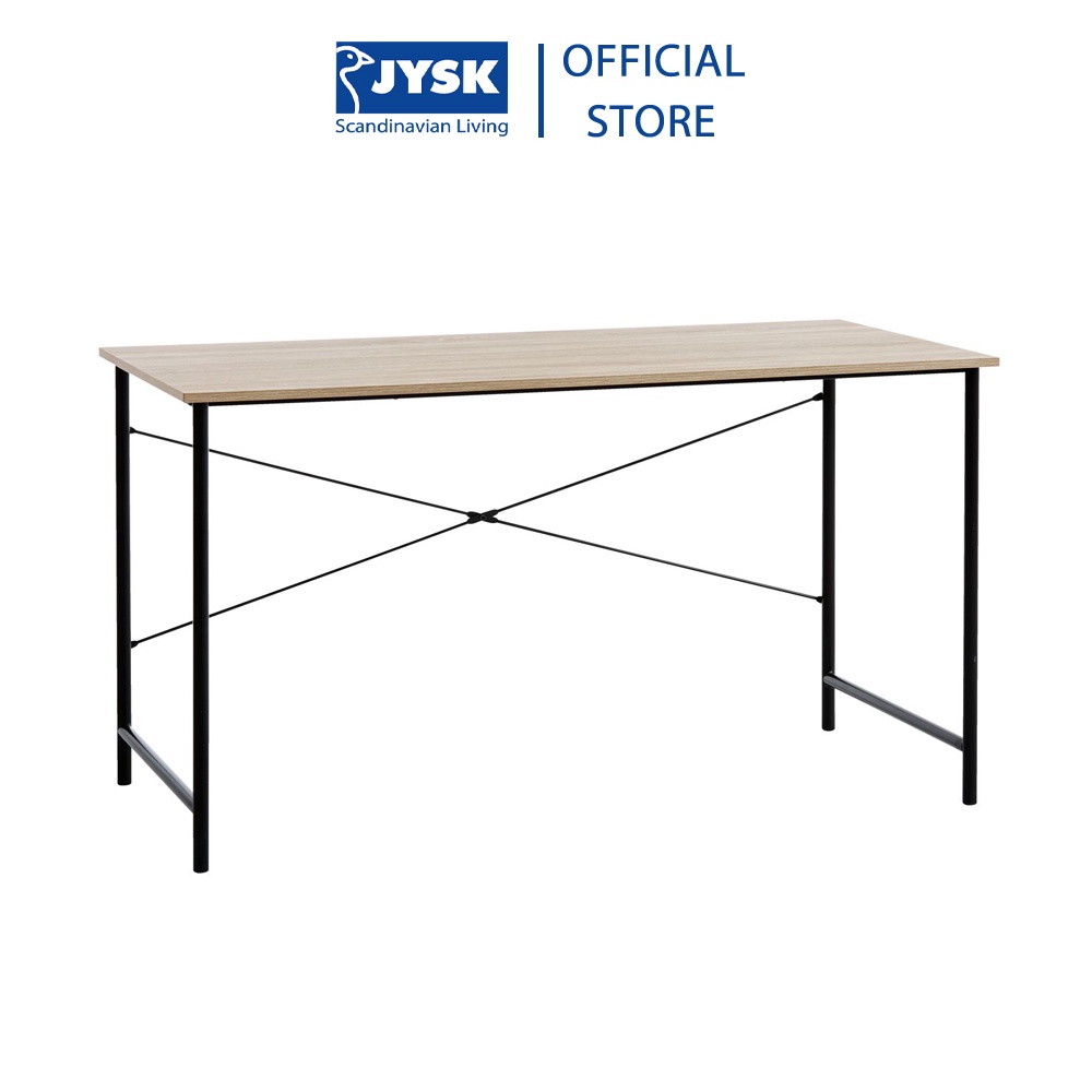 Bàn làm việc | JYSK Vandborg | gỗ công nghiệp khung kim loại xám/đen | 120x75x60cm