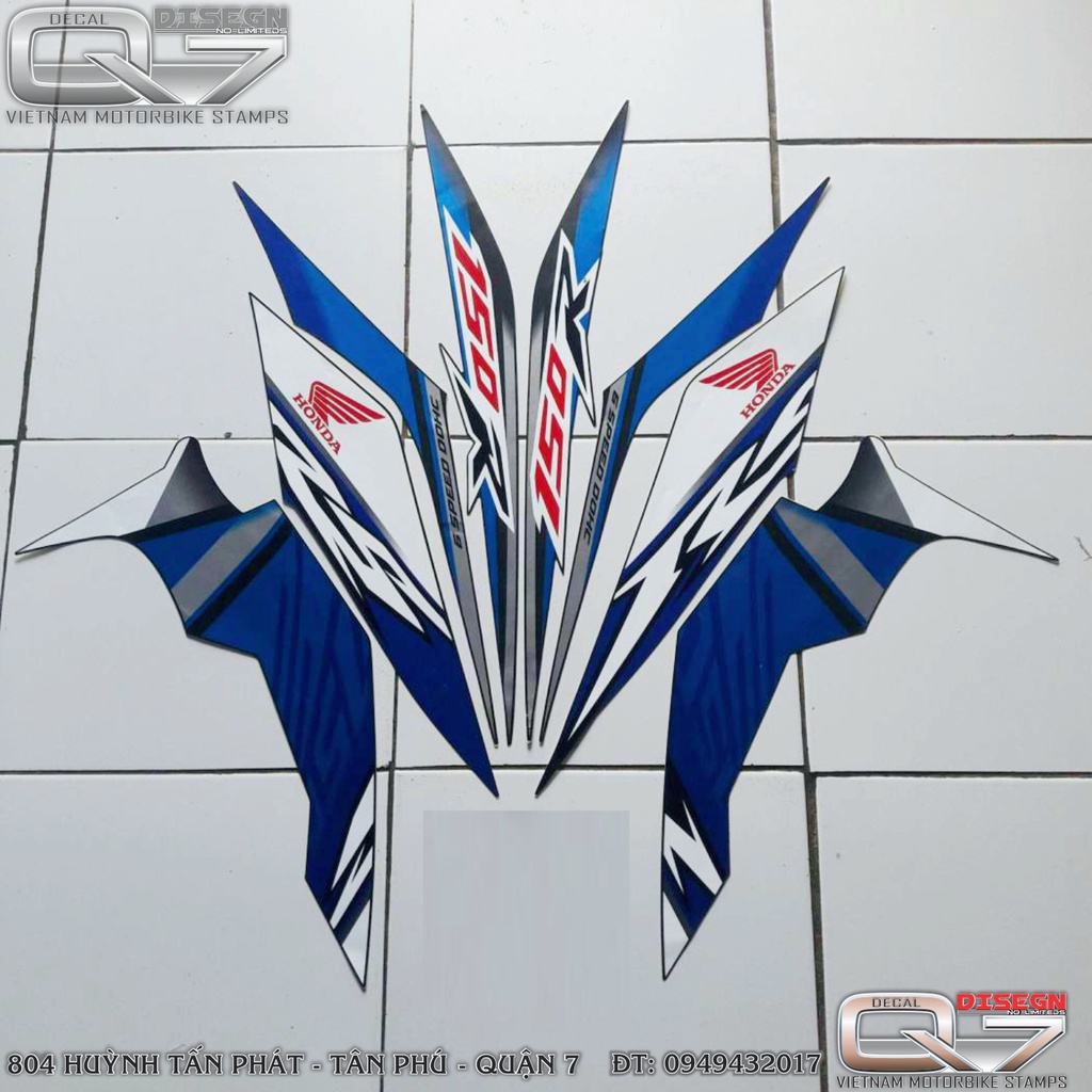 Tem Rời SONIC 150 Trắng Xanh - decalq7