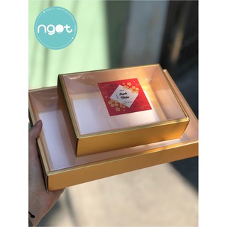 Hộp Mica đế vàng gold các size