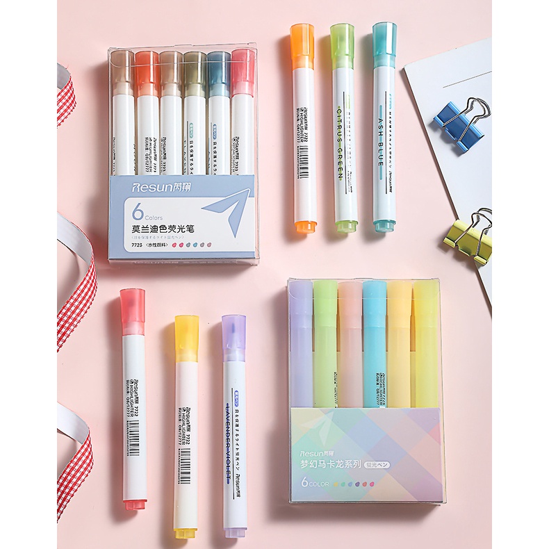 Set 6 Bút Dạ Quang 6 Màu Sắc