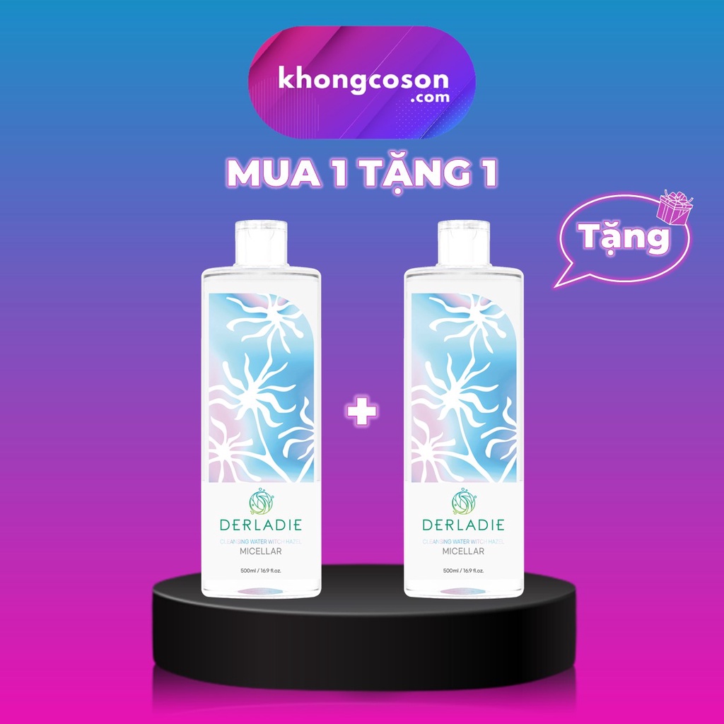 Tẩy Trang Derladie Nước Làm Sạch Sâu Cho Da Mụn Derladie Cleansing Water Witch Hazel 500ml - Khongcoson