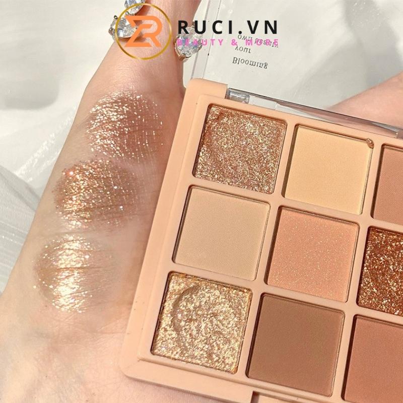 Bảng phấn mắt 9 màu ROTO hiệu ứng lấp lánh trang điểm thời trang S1PM 73