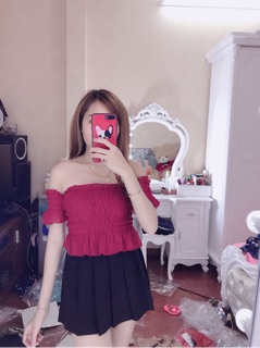 áo nhúng bẹt vai dễ thương