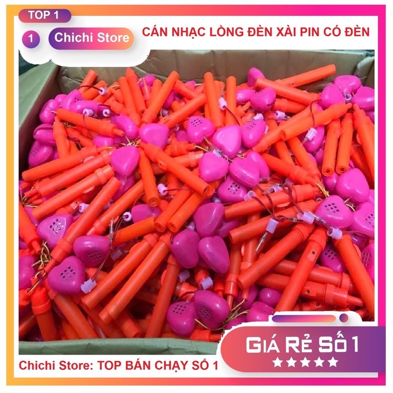 Cán Nhạc Lồng Đèn Xài Pin, Tay Cầm Có Nhạc Có Đèn Dùng Làm Lồng Đèn Handmade Giá Rẻ