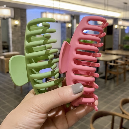 Kẹp tóc càng cua cỡ lớn bằng acrylic phối màu trơn đơn giản cho nữ